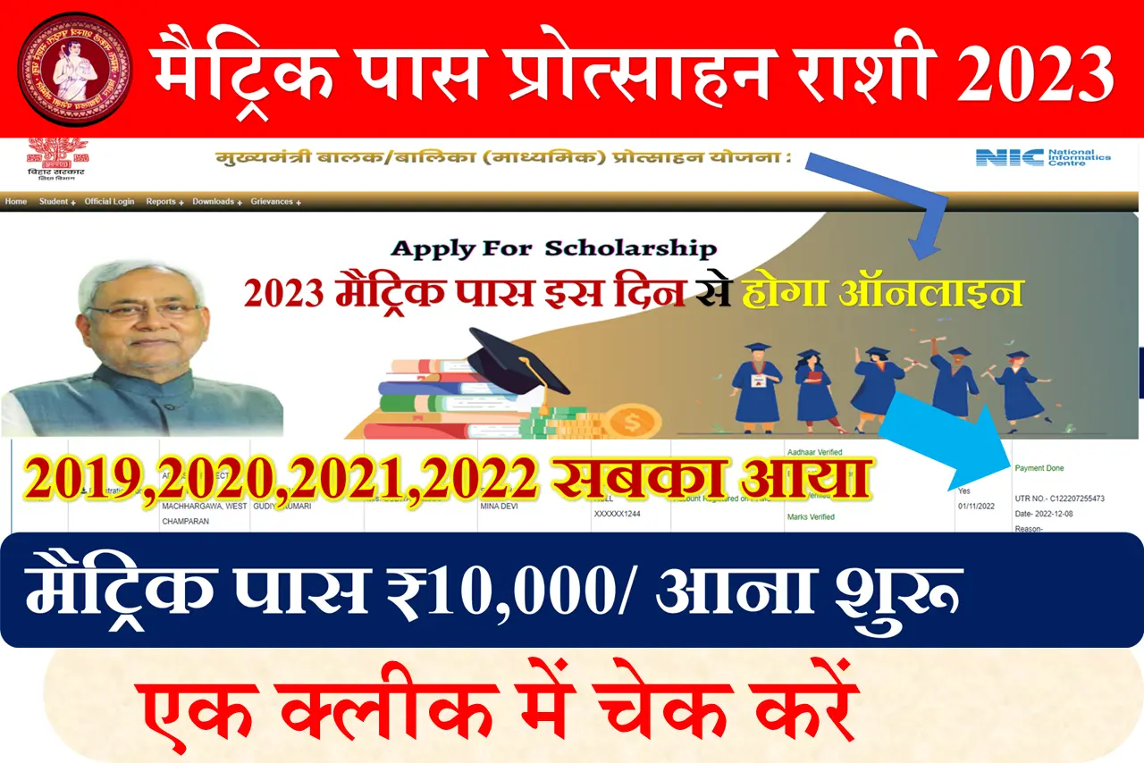 Bihar Board Matric Pass Protsahan Rashi