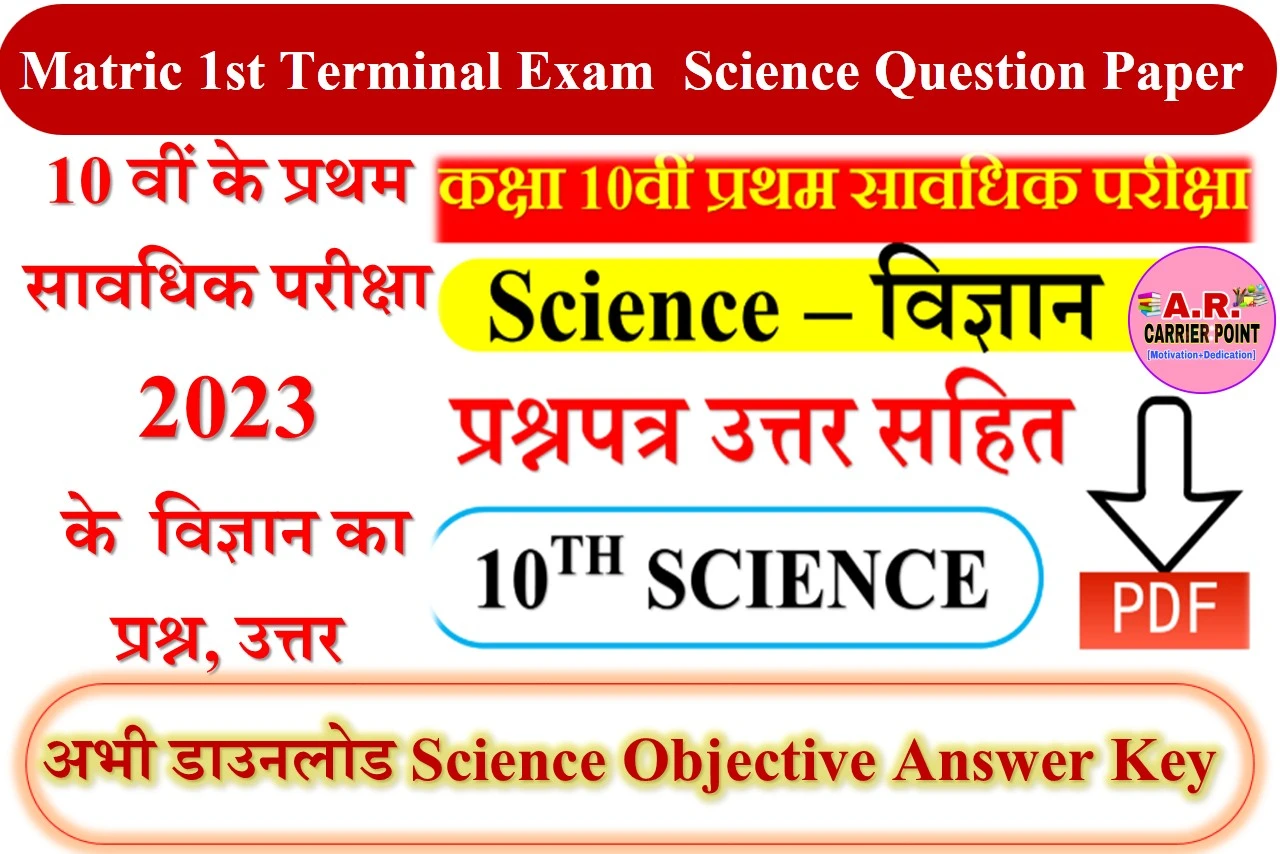 Matric 1st Terminal Exam Science Question Paper 2023