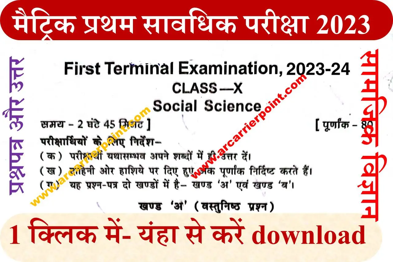 Matric 1st Terminal Exam