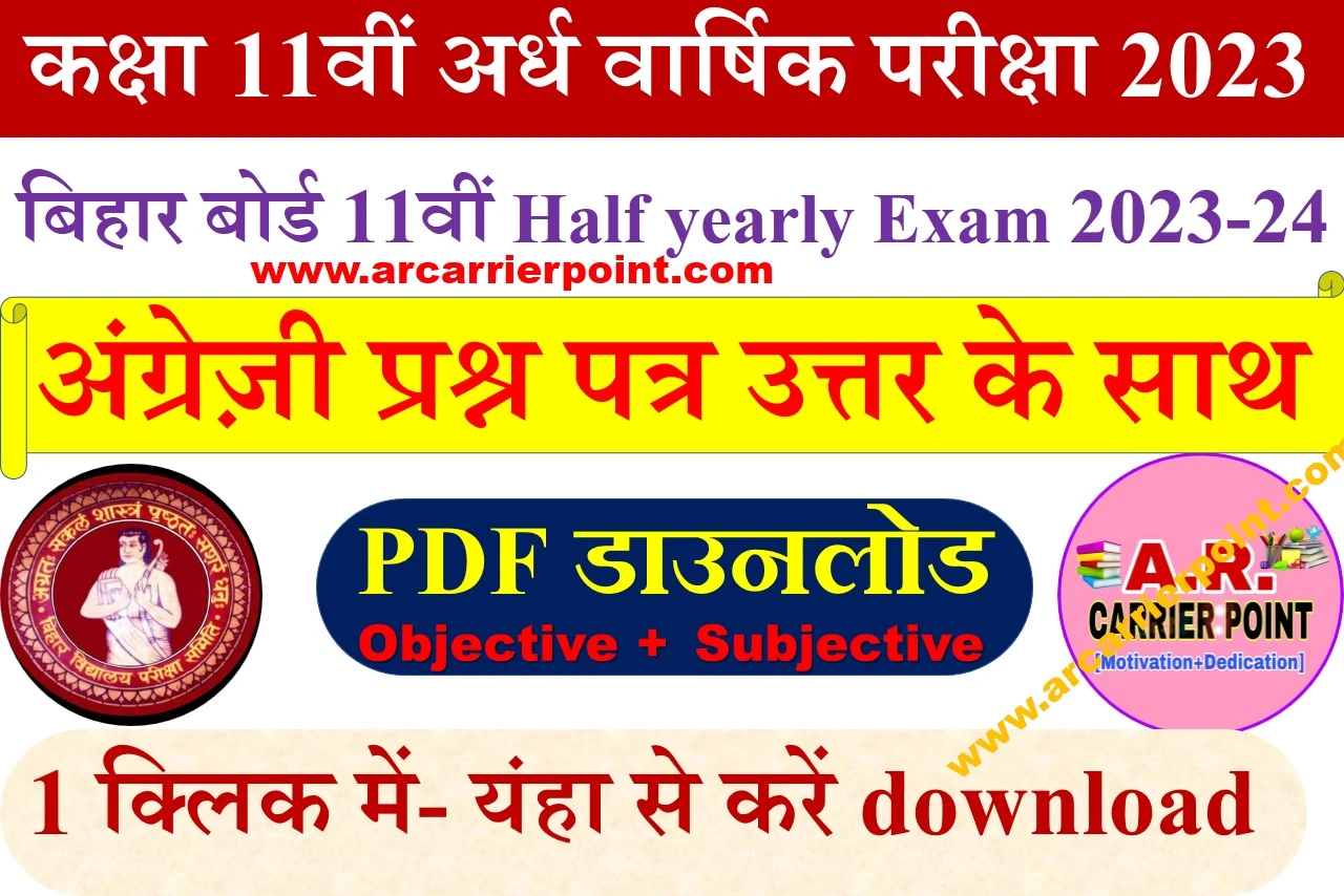 Class 11th English Monthly exam September 2023 question paper