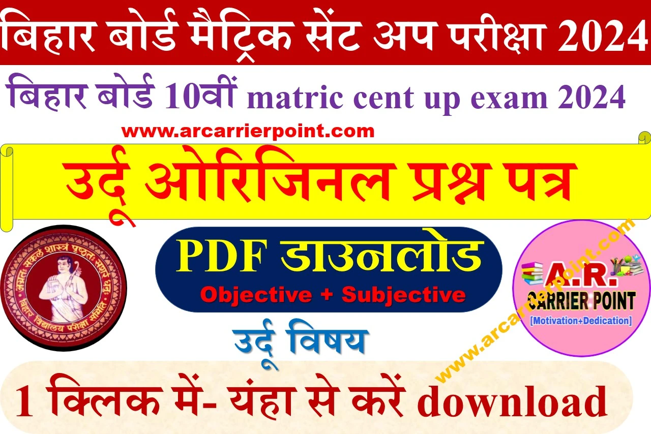 matric sent up exam 2024- Urdu Question paper