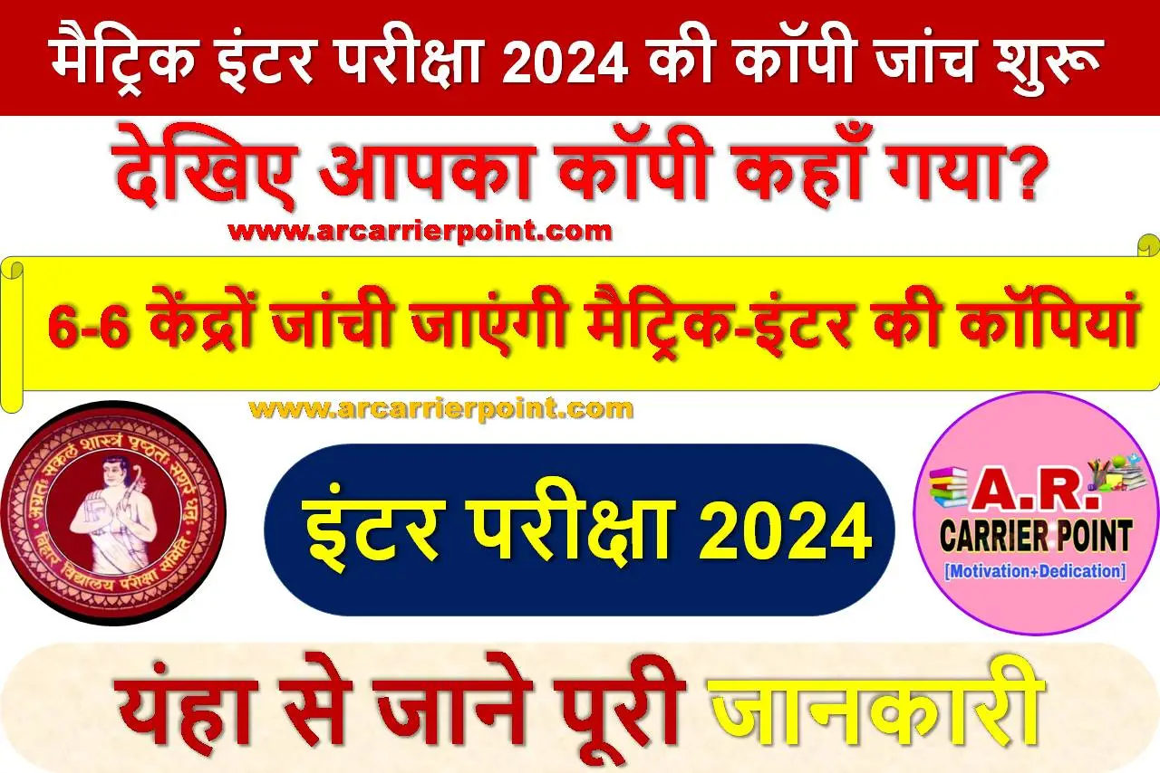 मैट्रिक इंटर परीक्षा 2024 की कॉपी जांच शुरू - देखिए आपका कॉपी कहाँ गया?