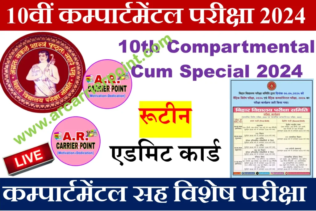 Matric Compartmental-Cum Special Exam Routine 2024