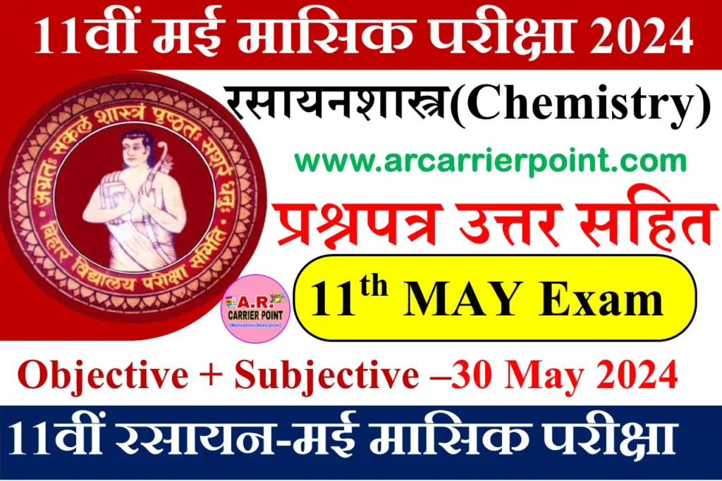 11th Monthly Exam May Chemistry Subjective Question Download Link –