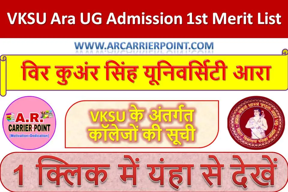VKSU Ara UG Admission 1st Merit List 2024-28 | विर कुअंर सिंह यूनिवर्सिटी आरा
