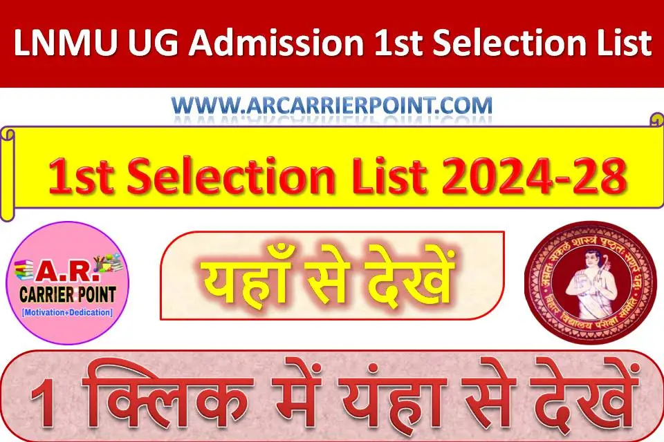 LNMU UG Admission 1st Selection List 2024-28- यहाँ से देखें