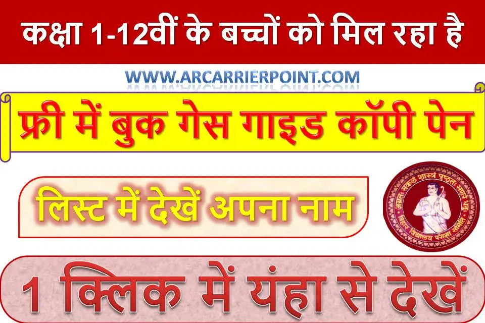 कक्षा 1 से 12वीं तक के बच्चों को मिल रहा है फ्री में बुक गेस गाइड कॉपी पेन- लिस्ट में देखें अपना नाम