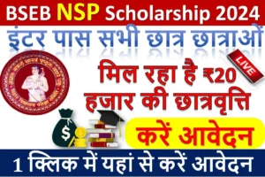 इंटर पास सभी छात्र छात्राओं को मिल रहा है ₹20 हजार की छात्रवृत्ति | BSEB NSP Scholarship 2024