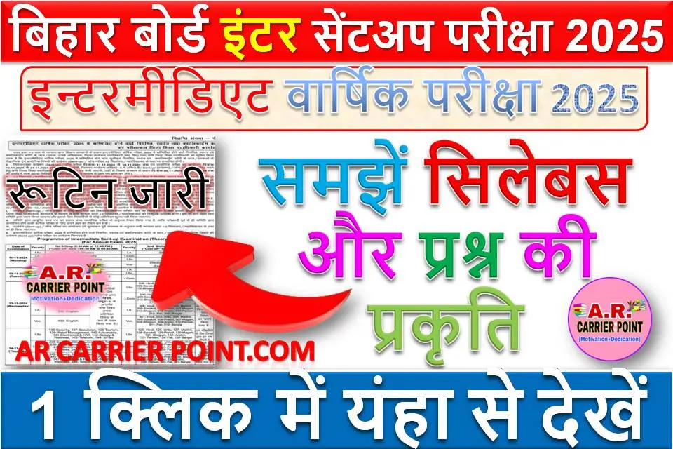 बिहार बोर्ड इंटर सेंट अप परीक्षा 2025 का रूटिन जारी | समझें सिलेबस और प्रश्न की प्रकृति