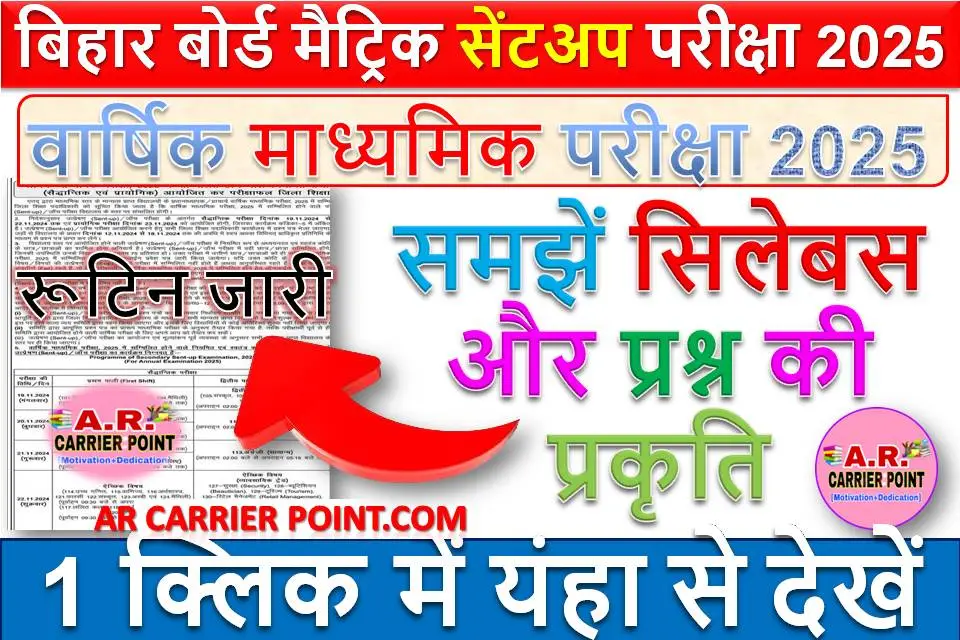 बिहार बोर्ड मैट्रिक सेंट अप परीक्षा 2025 का रूटिन जारी | समझें सिलेबस और प्रश्न की प्रकृति