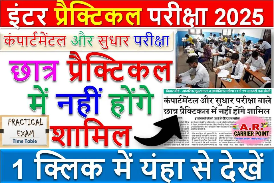 इंटर प्रैक्टिकल परीक्षा 2025 का प्रश्नपत्र जारी- परीक्षा सेंटर 2025 भी तैयार