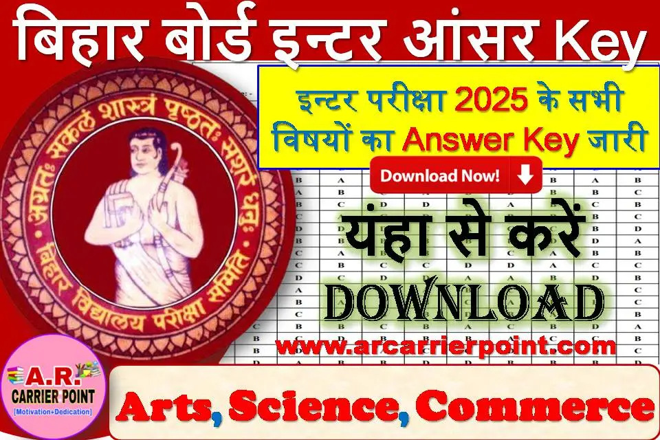 Bihar Board Inter objective official Answer key 2025