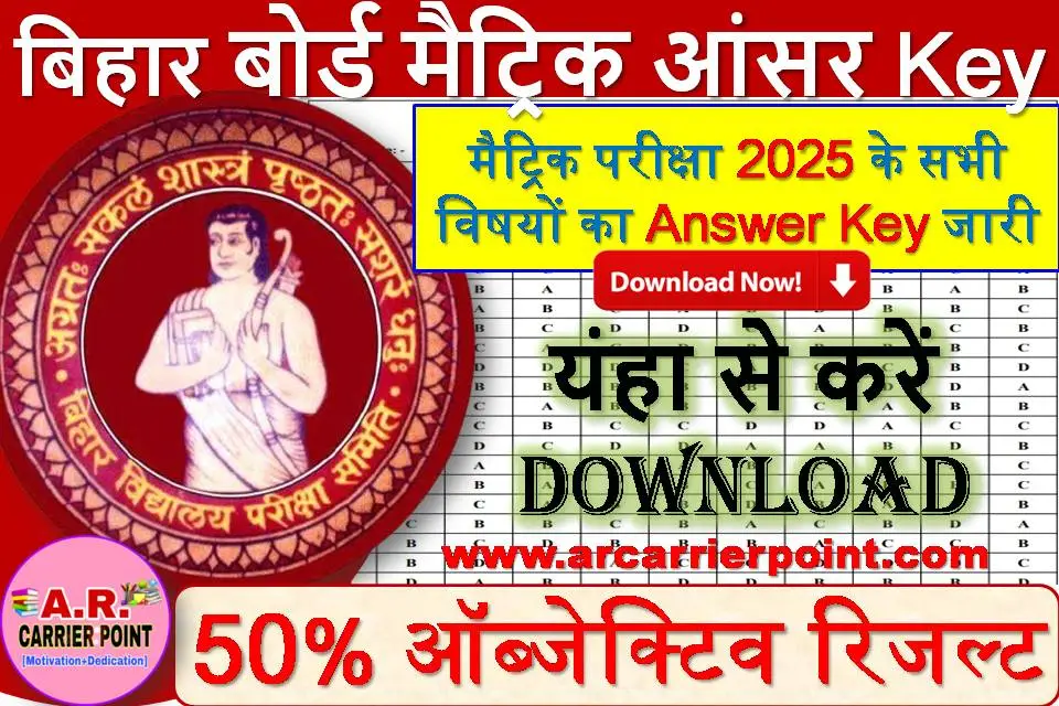 Bihar board matric official objective answer key 2025