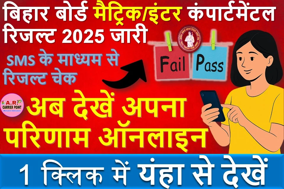 बिहार बोर्ड मैट्रिक इंटर कम्पार्टमेंटल सह विशेष परीक्षा का रिजल्ट जारी