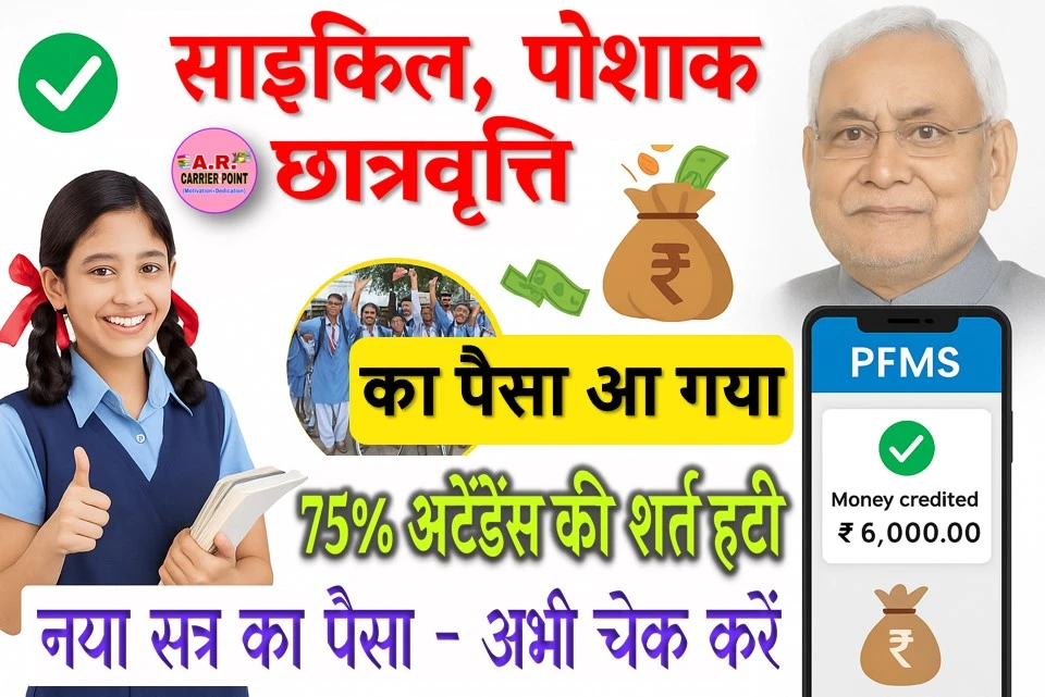 साइकिल पोशाक छात्रवृत्ति की राशि आया