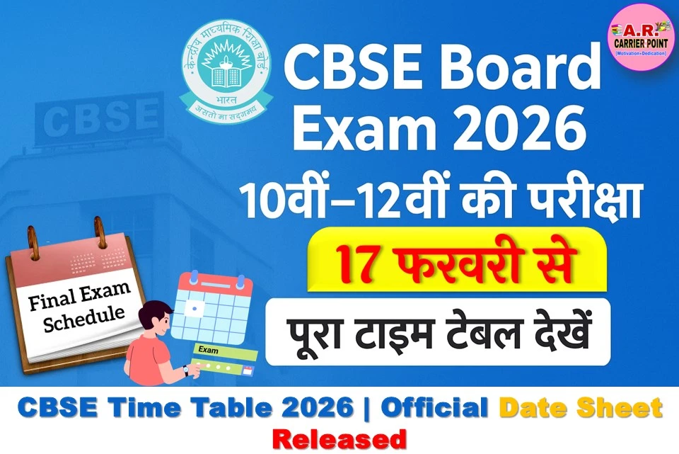 सीबीएसई की 10वीं 12वीं की बोर्ड परीक्षा 2026 का रूटिन - यहाँ से देखें