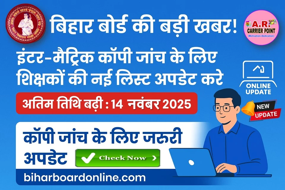 मैट्रिक इंटर परीक्षा 2026 के कॉपी जांच करने वाले शिक्षकों की नियुक्ति पूरी