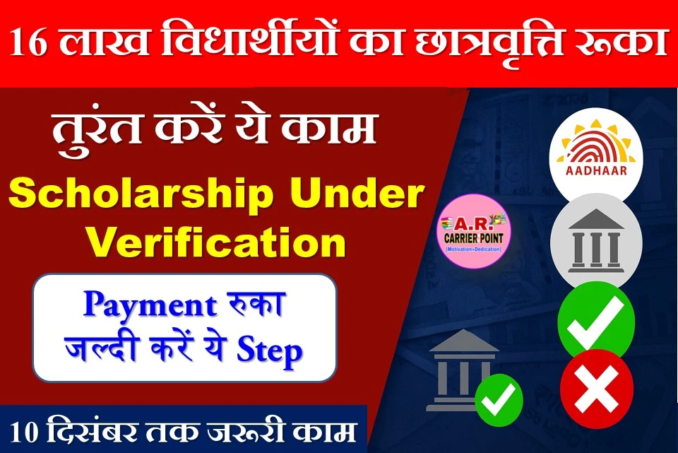 16 लाख विधार्थीयों का छात्रवृत्ति रूका