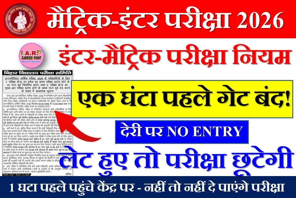 इंटर-मैट्रिक परीक्षा नियम