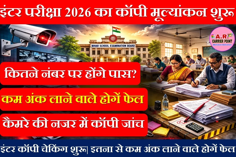 इंटर परीक्षा 2026 का कॉपी मूल्यांकन शुरू | इतना से कम अंक लाने वाले होगें फेल