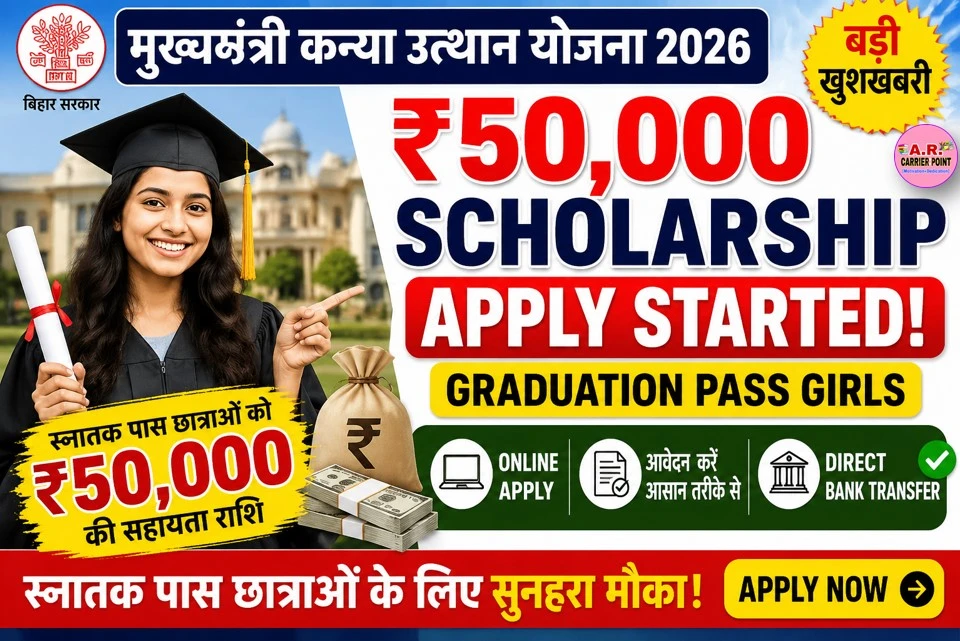 मुख्यमंत्री कन्या उत्थान योजना 2026 आवेदन शुरू