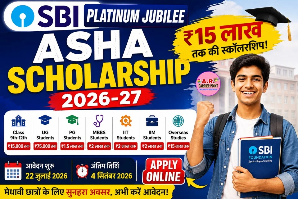 SBI Platinum Jubilee Asha Scholarship 2026-27: कक्षा 9वीं से लेकर IIT, IIM और विदेश में पढ़ाई तक मिलेगा ₹15 लाख तक, ऐसे करें ऑनलाइन आवेदन